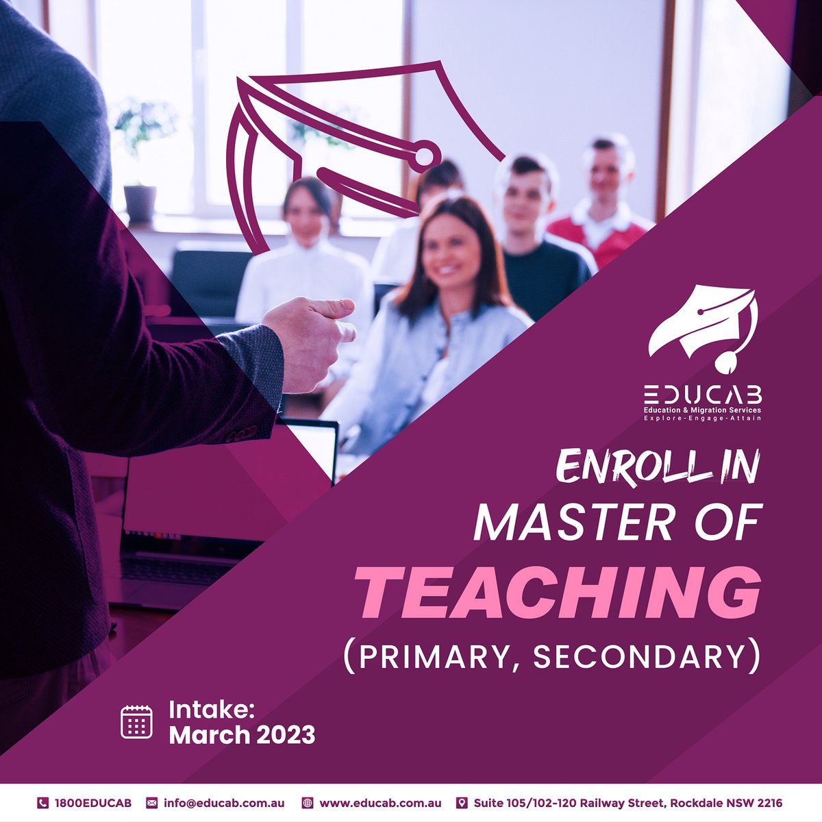 educabaustralia's tweet image. 𝐓𝐡𝐞 𝐌𝐨𝐬𝐭 𝐄𝐥𝐞𝐠𝐚𝐧𝐭 𝐏𝐫𝐨𝐟𝐞𝐬𝐬𝐢𝐨𝐧 𝐓𝐡𝐚𝐭 𝐒𝐞𝐜𝐮𝐫𝐞𝐬 𝐘𝐨𝐮𝐫 𝐏𝐄𝐑𝐌𝐀𝐍𝐄𝐍𝐓 𝐑𝐄𝐒𝐈𝐃𝐄𝐍𝐂𝐘.

Join #MasterofTeaching ( Primary or Secondary) with @educab_au and secure guaranteed scholarships.

🤳1800EDUCAB
📲+61 424 205 426

#educab #education