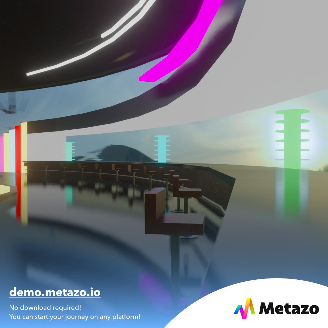 quniver_se's tweet photo. A bar in the metaverse? 🍹🧉
That’s right! 😎
And it wouldn’t be complete without a lively club atmosphere. So, every day at ClubZo, doors open to the Metazens and their limitless energy. 🕺🏻💃🏻
➡️ https://t.co/4pN8d24pvi
#Metazo #MTZ #Metaverse #DemoLand #ClubZo #Club #NFT https://t.co/m6MpXy8eZk