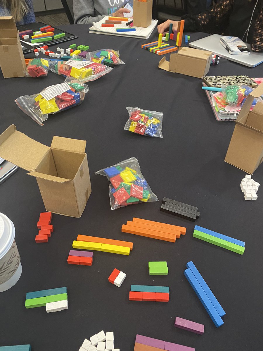Elizabethmath's tweet photo. Making fractions with cuisenaire rods @ohioctm #handstomind @HamiltonCoESC https://t.co/Cvm6813Lei