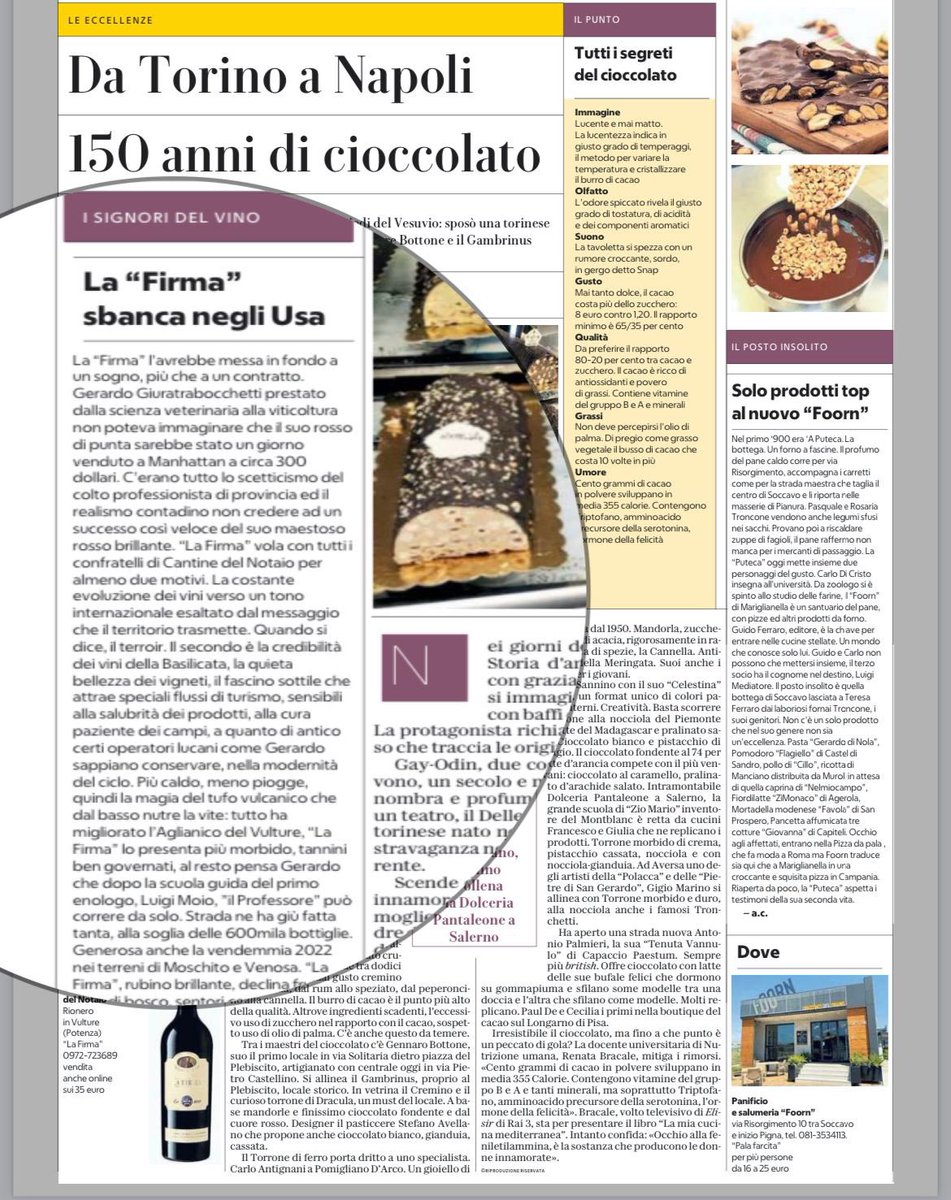 "La Firma andrebbe messa in fondo a un sogno"
Sull'edizione di la Repubblica Napoli un bellissimo articolo di Antonio Corbo su La Firma di #CantinedelNotaio e sulla tenacia e l'autenticità del nostro #AglianicodelVulture, della Basilicata e di Gerardo Giuratrabocchetti 🍷