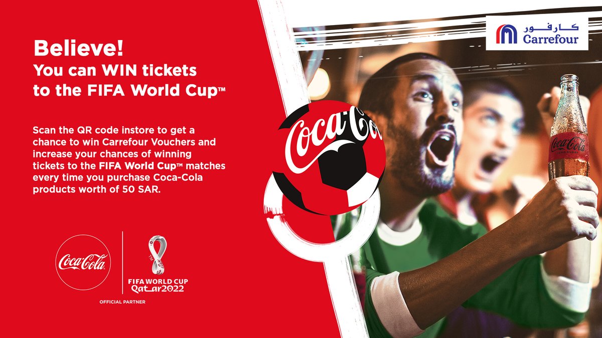 كارفور السعودية on Twitter "Believe! You can WIN tickets to the FIFA World Cup" Scan the QR