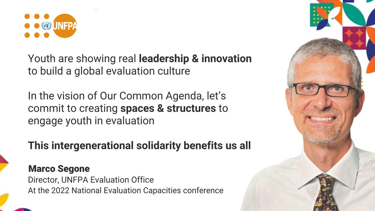 Youth are showing real leadership &amp; innovation to build a global #evaluation culture

In the vision of Our Common Agenda, let’s commit to creating spaces &amp; structures to engage youth in evaluation

This intergenerational solidarity benefits us all

At #NECdev
#Eval4Action