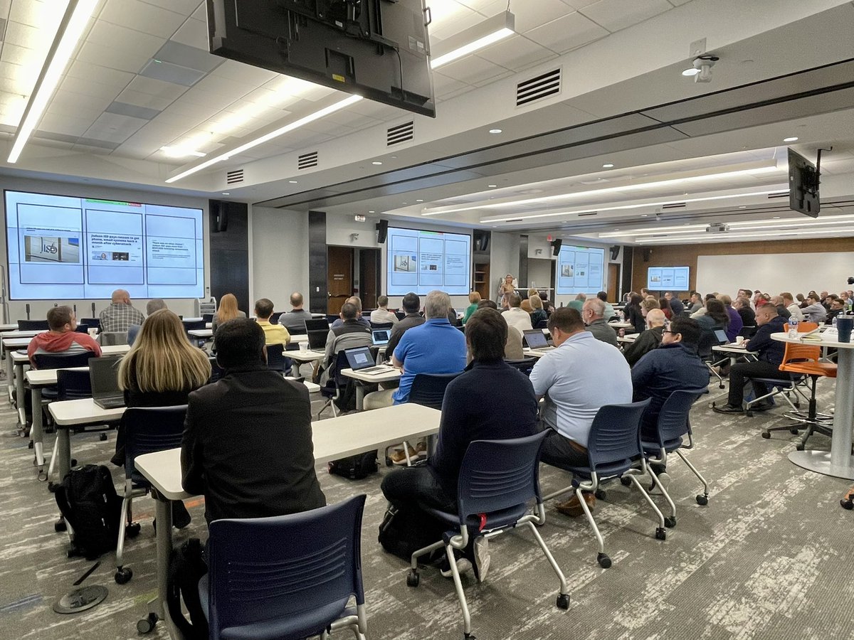 BAMO1023's tweet photo. Fully captivated audience here at @Region10ESC’s Leadership & Cyber Forum. Honored to listen to Keynote Speaker @lgosch share her experience! #R10CyberForum22 #consultingmadepersonal #cybersecurityawarenessmonth #leadership
#learnhowtodance #unicorn
@TrueNorthCG
@JudsonISD https://t.co/hJuWhoyU30