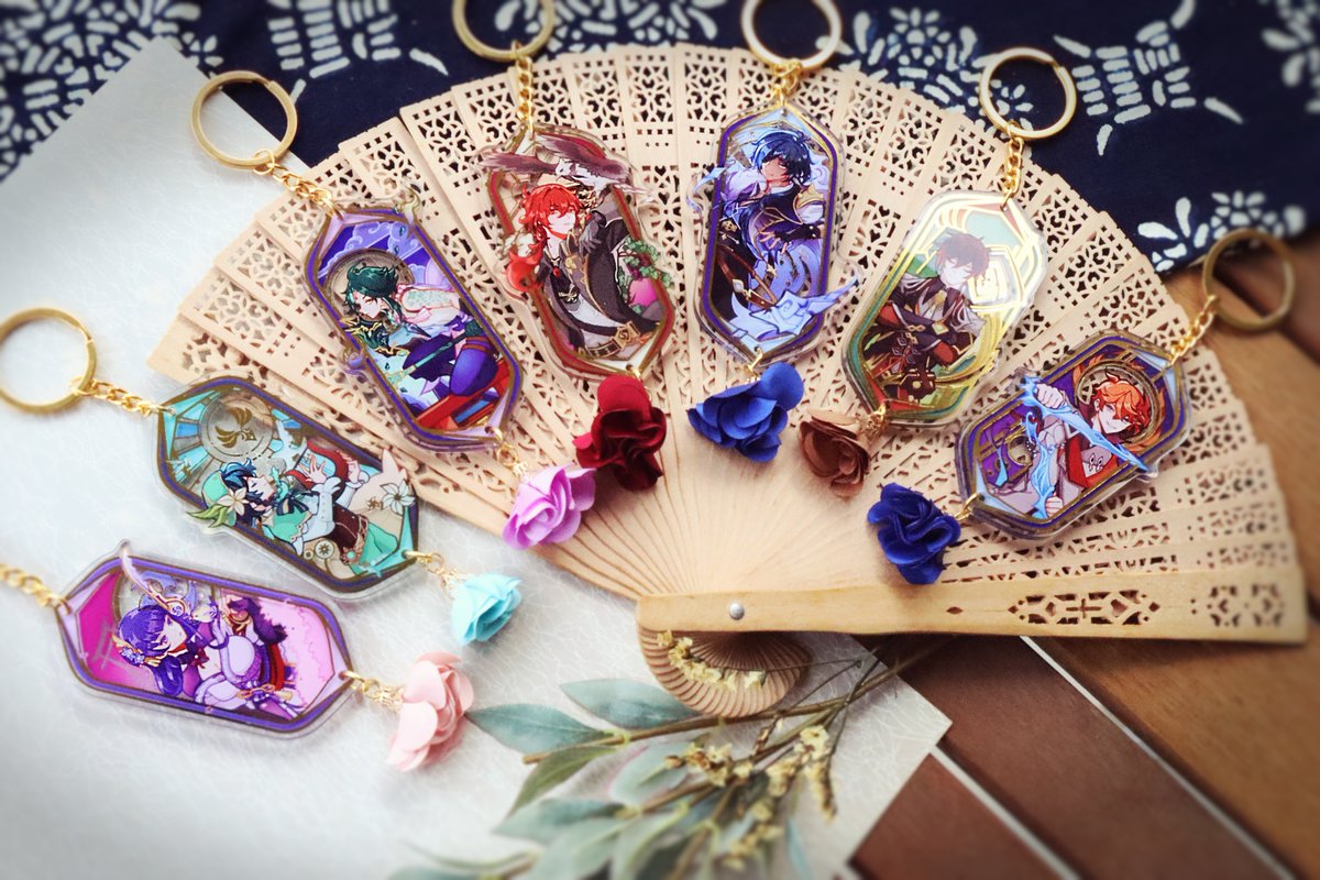 KeyadeArt's tweet photo. I'll be at Momiji Market (Suntec CC, booth 16) this Sunday with Genshin merch! Here's a preview of some of our new charms. Fret not if you can't make it, they'll be available online in a few weeks and we'll do a raffle too! (1/4) #GenshinImpact #原神 https://t.co/sBr8H2wB0X