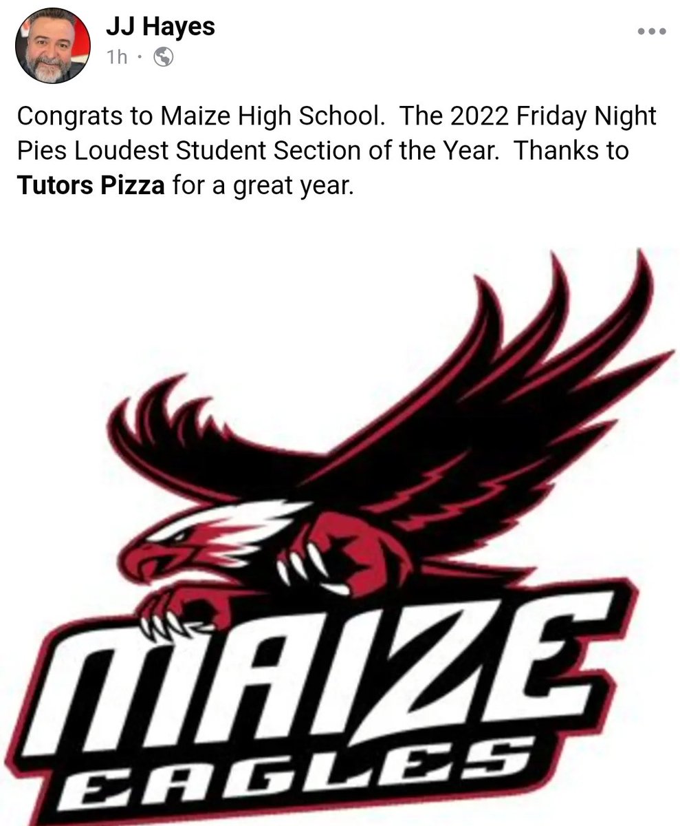MaizeHSFootball's tweet photo. 💯
@RedRageMHS @MaizeEagleBands @maizeflygirls @MHScheersquad https://t.co/Wt4PLOZv9V