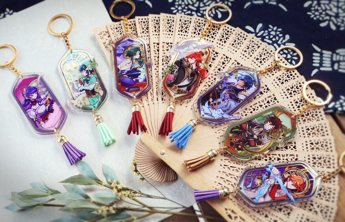 KeyadeArt's tweet photo. I'll be at Momiji Market (Suntec CC, booth 16) this Sunday with Genshin merch! Here's a preview of some of our new charms. Fret not if you can't make it, they'll be available online in a few weeks and we'll do a raffle too! (1/4) #GenshinImpact #原神 https://t.co/sBr8H2wB0X
