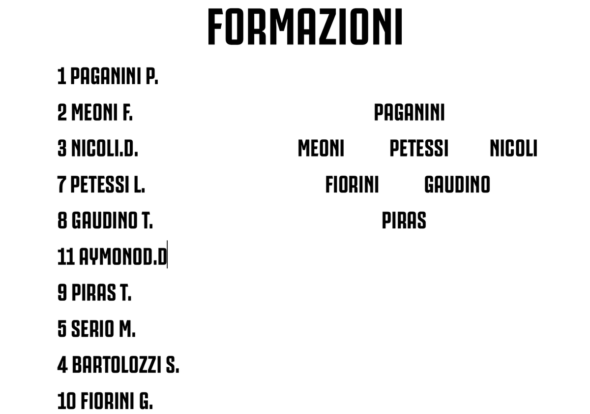 AS_sbronziriace's tweet photo. starting IX https://t.co/Q4Y2wIUigy