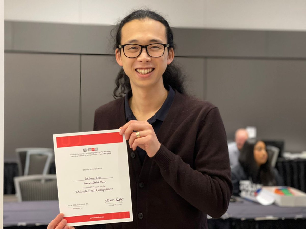 williamswchen's tweet photo. Water treatment for remote communites with biological ion exchange #BIEX @ #CCEC2022. 

✅ Technical session w/ summer students Chris &amp; Victor (good work!)
🥈2nd place - 3-minute thesis #3MT🥳

Photo creds: @MMirzaei92 @FatemehAsadi14👈&amp; for cheering for me in prelims!
@SWIRL_UBC https://t.co/3GvAIMq97i