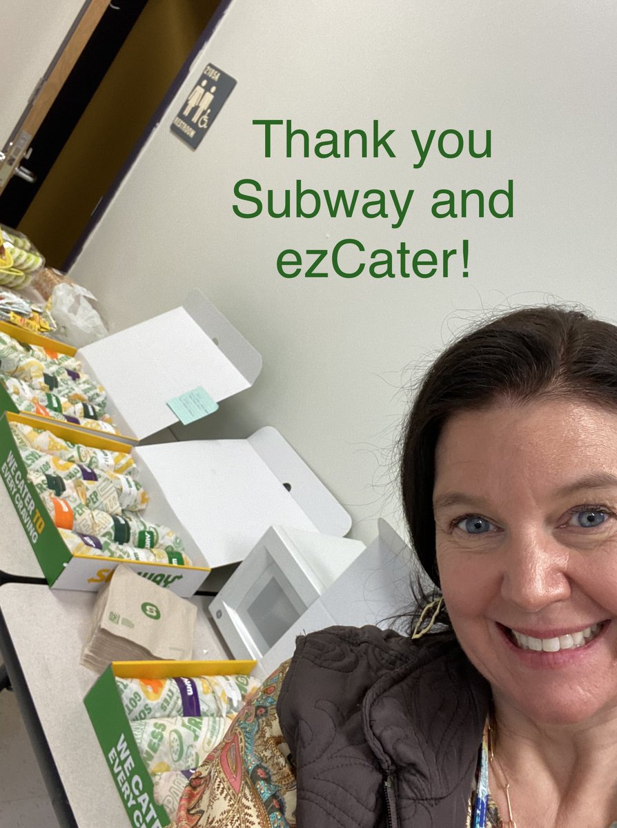 mrshulsesclass's tweet photo. A huge thank you to @SUBWAY and @ezCater for the awesome teacher appreciation lunch!! @Kingswoodbuzz https://t.co/UouMskrmDS
