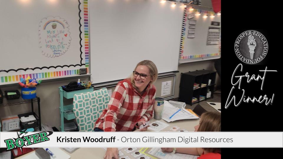 ProsperISD's tweet image. Congratulations to our Boyer Teacher Grant winners! Kristen Woodruff and Chelsea Henry! They are bringing Orton Gillingham Digital Resources and a  Libarary SEL Book Collection to Boyer students. #ProsperProud #PEFTeacherGrants