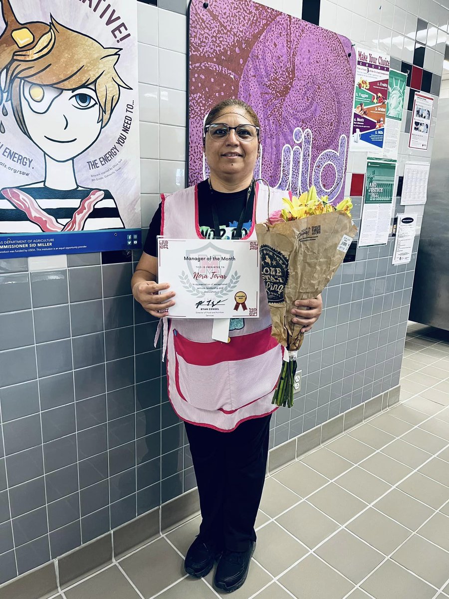 Manor ISD Food (@manorisdfood) on Twitter photo Congratulations to the Manor ISD Food and Nutrition Services Manager of the Month Nora Tovar! Nora is the best of the best and does all she can each and every day for the Scholars at Manor Middle School!
<a href="/ManorISD/">Manor ISD</a>
<a href="/ManorMiddle/">Manor Middle School</a>
<a href="/DrJonesMMS/">Dr. Marcus Jones</a> Congratulations to the Manor ISD Food and Nutrition Services Manager of the Month Nora Tovar! Nora is the best of the best and does all she can each and every day for the Scholars at Manor Middle School!
<a href="/ManorISD/">Manor ISD</a>
<a href="/ManorMiddle/">Manor Middle School</a>
<a href="/DrJonesMMS/">Dr. Marcus Jones</a>