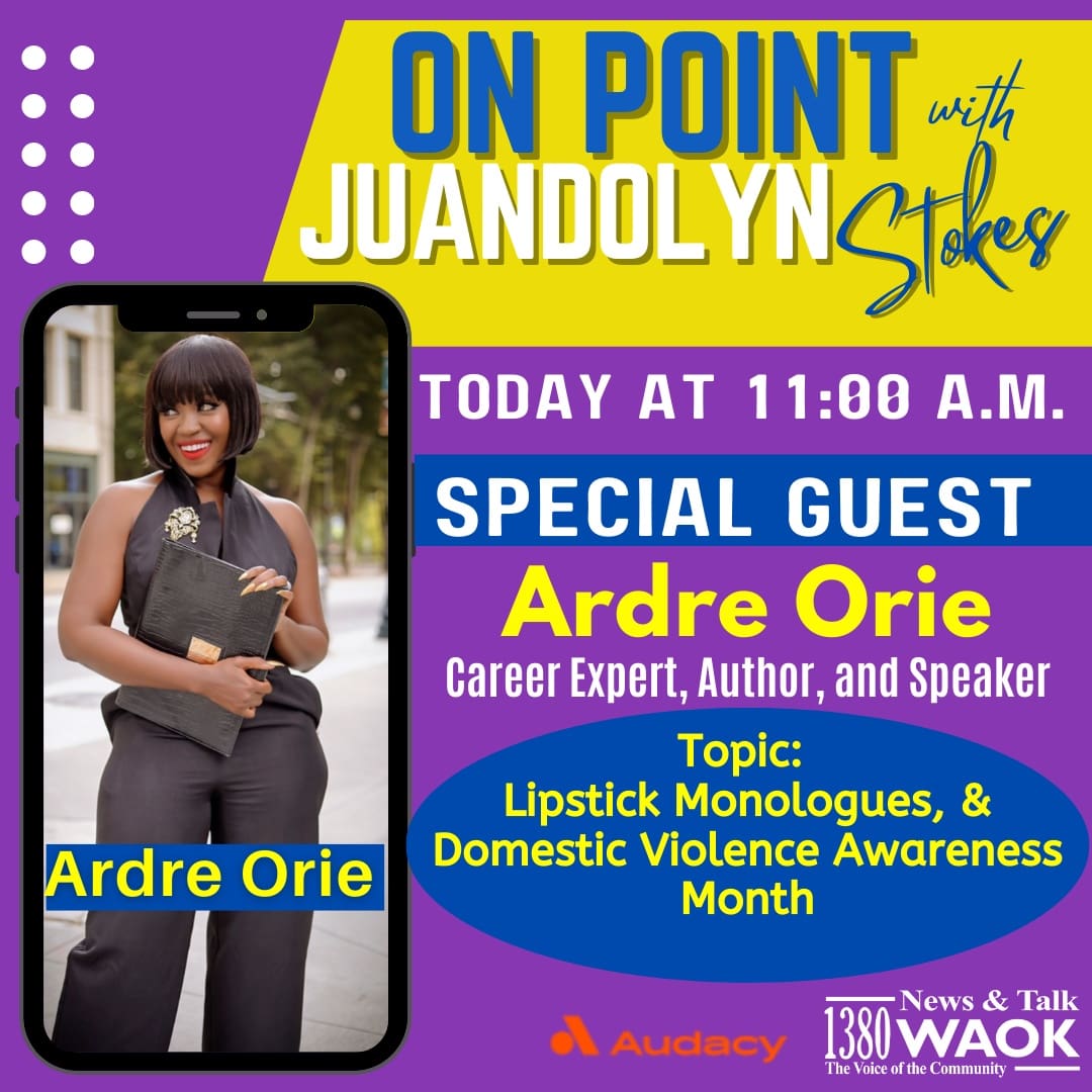 WAOK's tweet photo. Tune in now and on the Audacy app News & Talk 1380 WAOK. Ardre Orie will join Angela Greene for an important conversation! #waok #politics #conversations @justiceandjazz https://t.co/2ytcaJzjdx