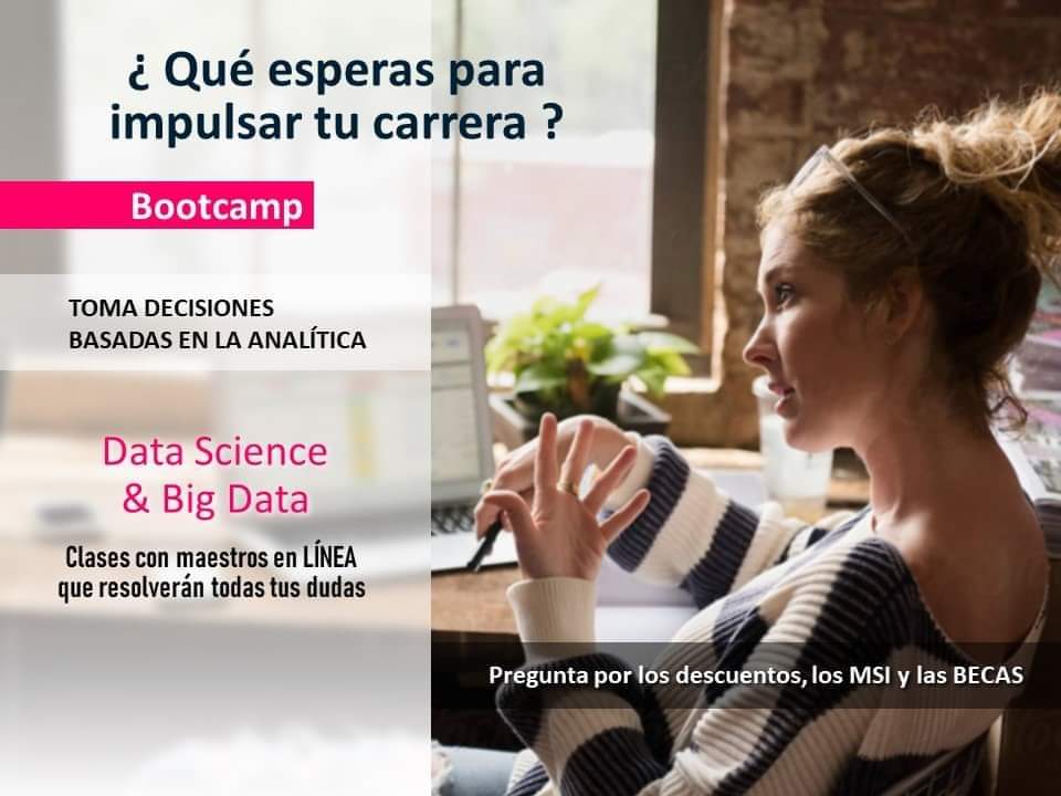 Tienes tu propio 𝗻𝗲𝗴𝗼𝗰𝗶𝗼, has iniciado tu 𝘀𝘁𝗮𝗿𝘁𝘂𝗽 o diriges una 𝗲𝗺𝗽𝗿𝗲𝘀𝗮?

👩‍💼 Revisa el temario: mybitly.xyz/temarioWLAB
🏅 Postúlate para el Bootcamp: mybitly.xyz/regBootcampWLAB
📲 Estamos en WhatsApp: mybitly.xyz/WhatsAppWLAB

#WLAB
#Bootcamp
#CienciaDeDatos