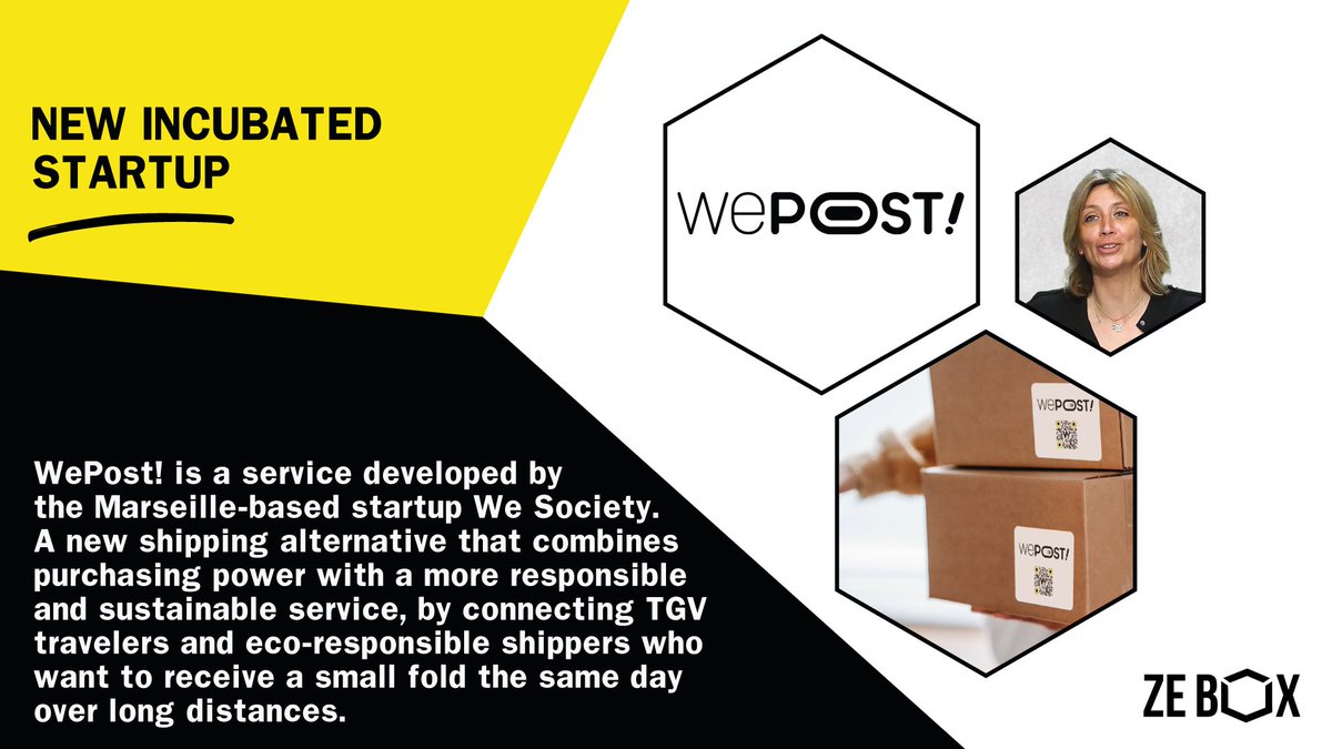 <a href="/Wepost_io/">WePost!</a> startup incubated by ZEBOX, has found the solution for more responsible shipping!

They offer a service to connect TGV travelers with eco-friendly shippers. 🌱