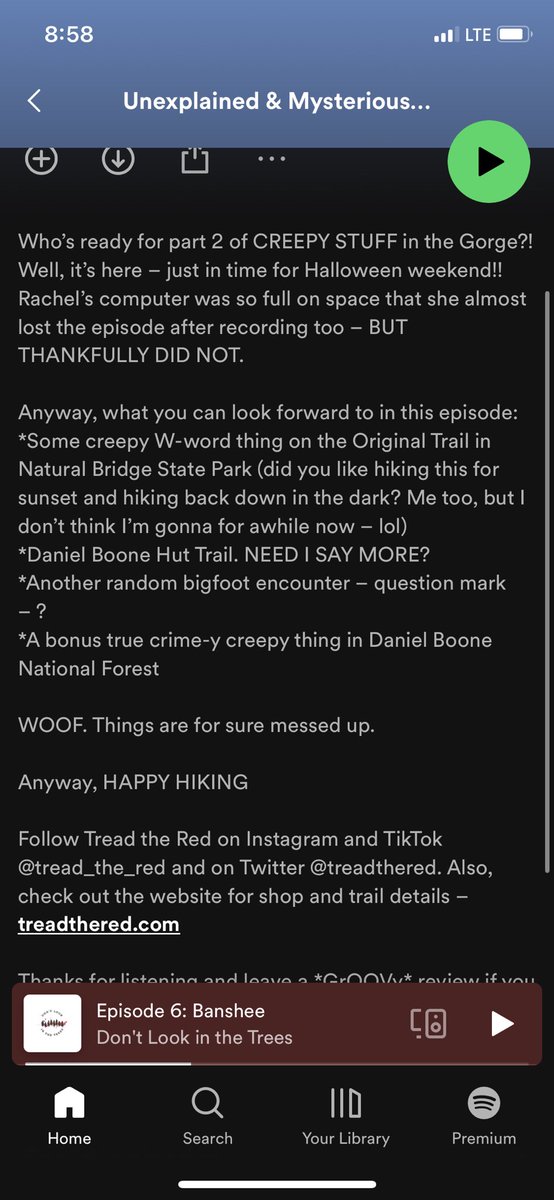 TreadtheRed's tweet photo. Tread the Red SPOOKY RRG episodes are both out now to listen! 
•
You can listen to them on most podcasting platforms OR for free on my website :) 
•
#podcast #rrg #treadthered #spooky #danielboonenationalforest #kentucky #hiking #creepy #spookyseason https://t.co/Rii0wDdkjN