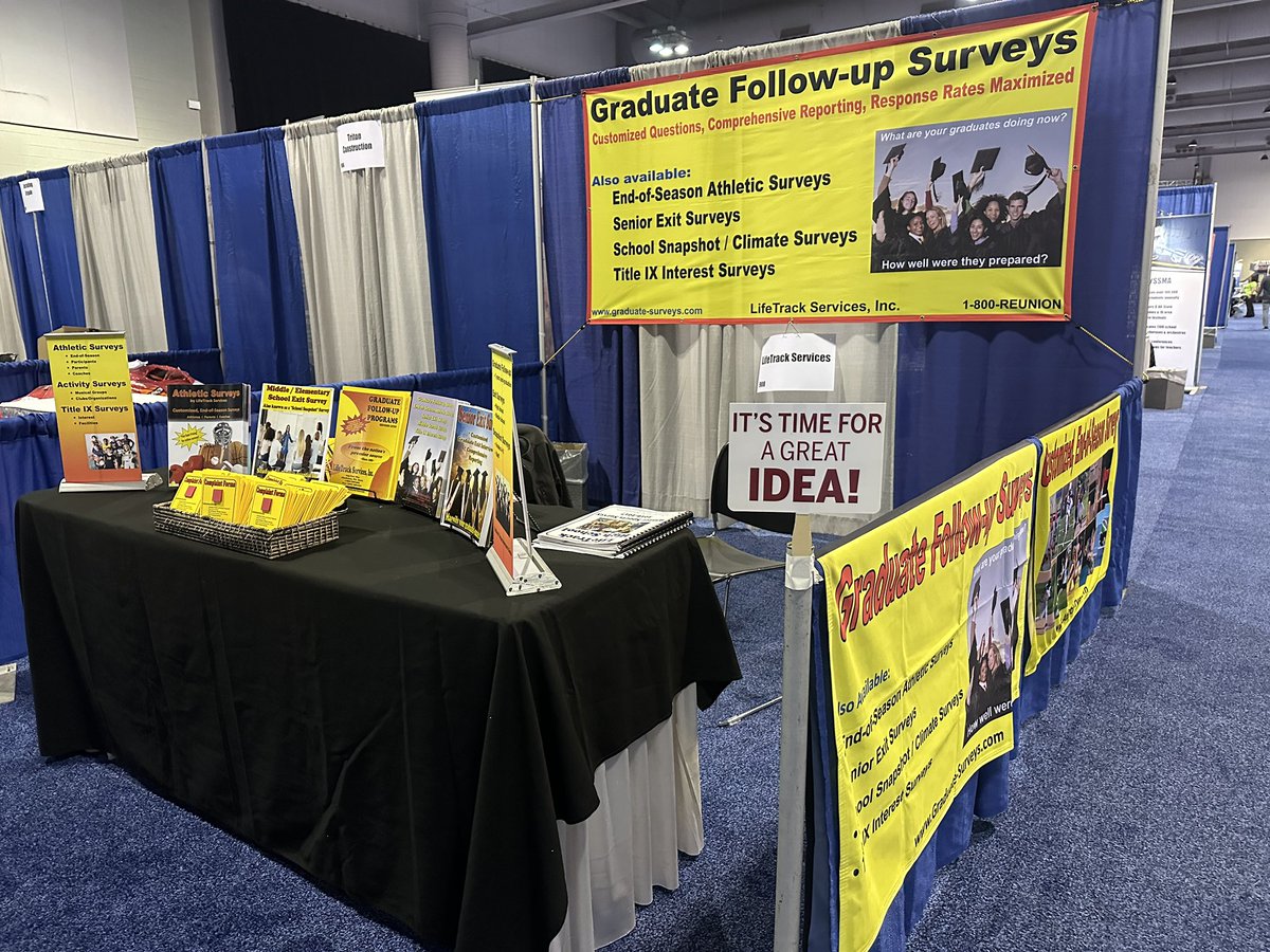 LifeTrackSrvcs's tweet photo. Visit Booth 908
#nyssba22 @nyssba #graduatefollowup https://t.co/f6OSo600FV
