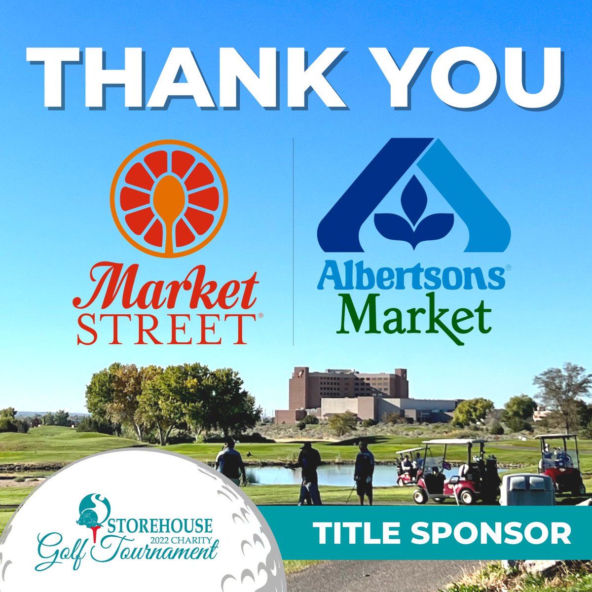 #ThankYou @AlbertsonsMkt/Market Street for being our title sponsor at the 2022 Storehouse Charity #GolfTournament. You are a great community partner &amp; make a difference at the Storehouse feeding families. #TBT #ThankfulThursday #FightingHunger #FeedingHungryFamilies #NMTrue