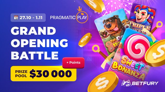 BetfuryPh's tweet photo. 🎊Grand Opening #Battle
$30 000 sa #USDT at #BFG🎊
https://t.co/Ceml9QxBC3
🥳Magdiwang kasama ang @PragmaticPlay
 at i-#Spin ang paboritong #Slots

⏰27.10 - 1.11 | Umpisa: 8pm
🔥250 #winners
🔥Hanggang 8 000 #points
Mas mataas na place,mas maraming points!

#betfury_birthday2022 https://t.co/GnMnUabIhq