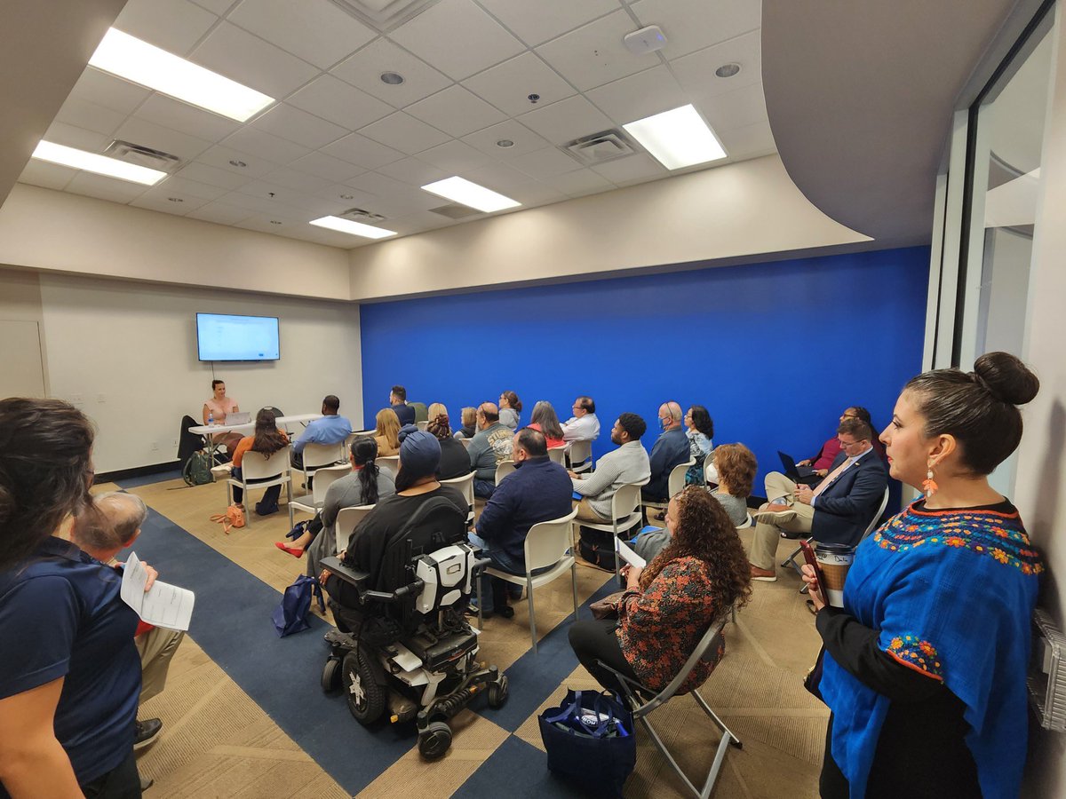 Housing_Base's tweet photo. It’s standing room only as our Co-Founder @MACano0924 presents the latest on the launch of HousingBase in SATX! https://t.co/rMJxFS6uHW