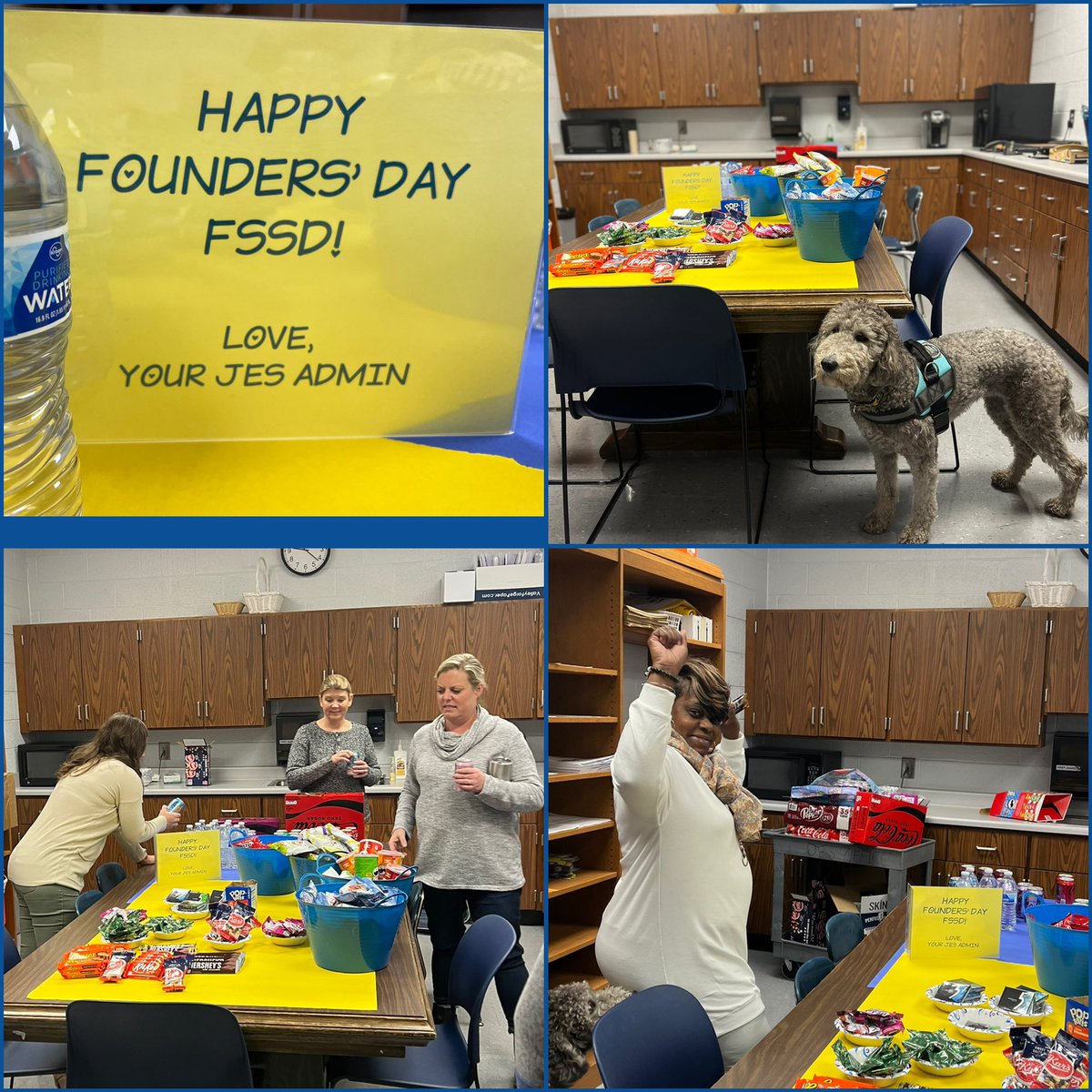 FssdMattie's tweet photo. What an exciting morning at JES! We unveiled our book vending machine and celebrated FSSD Founder’s Day with special treats! A book vending machine means I know I will get even more reading time with the students! https://t.co/r1IeZRLDwp