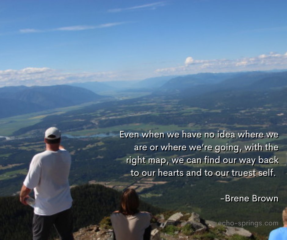 EchoSprings_ID's tweet image. Even when we have no idea where we are or where we’re going, with the right map, we can find our way back to our hearts and to our truest self. 

-Brene Brown

We help young adults find their own path to their truest selves.

#echosprings #transitionstudy #findyourpath