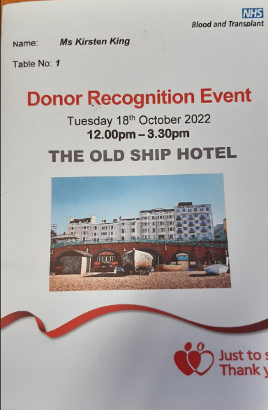 Kirsten King from Worthing Research Dept. gave an inspirational and moving speech at a Donor Recognition Event in Brighton. The event was to celebrate fantastic people like Kirsten who have donated blood 100 times. Well done Kirsten! @KirstenKhking @UHSussex @GiveBloodNHS
