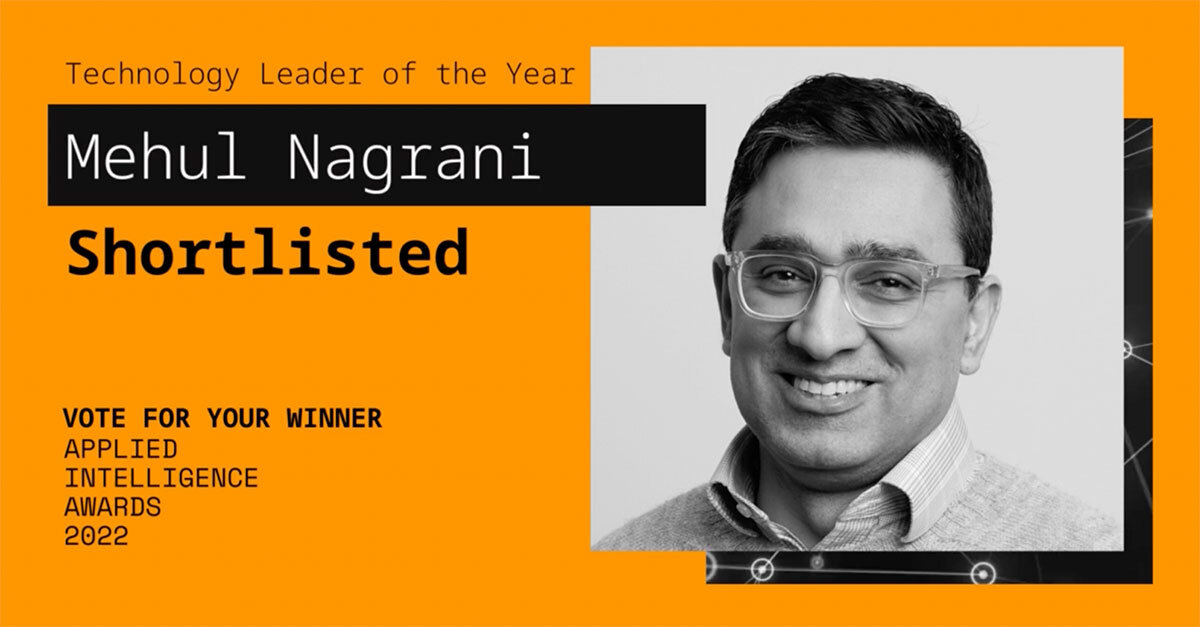 There's still time to vote for our own Mehul Nagrani, who has been nominated as 'Technology Leader of the Year' for the Applied Intelligence Awards 🌟🥳 Voting is open until November 1! austin.appliedintelligence.live/applied-intell…