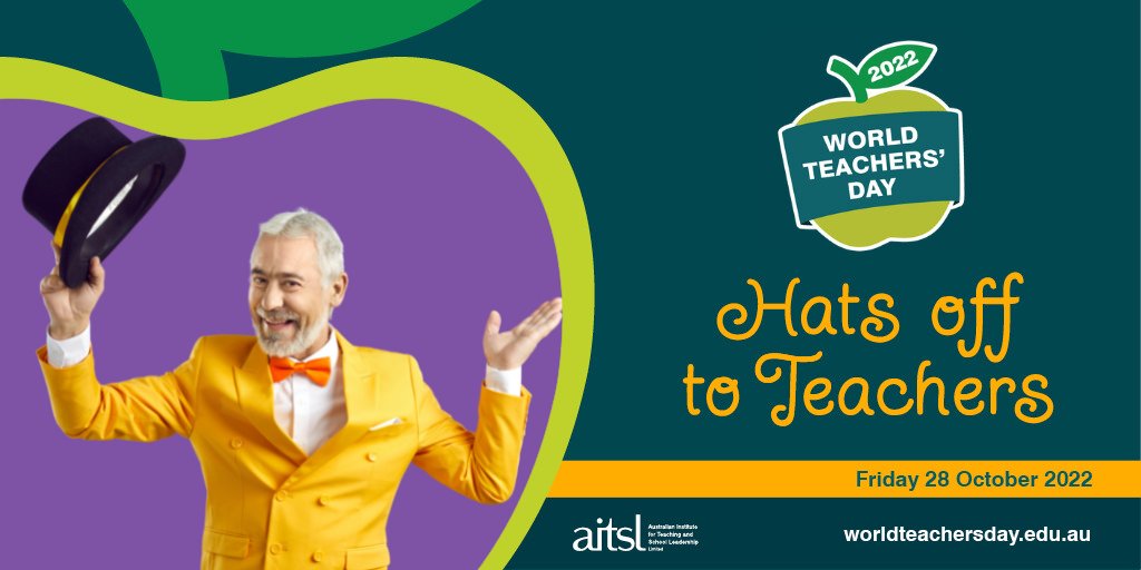 Happy World Teachers Day! To all teaching staff in our schools, thank you for everything that you do.#WTD2022 <a href="/aitsl/">aitsl</a>
