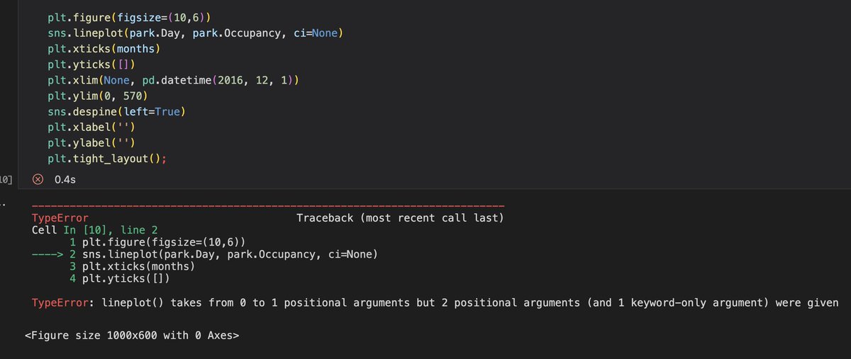 jkarpin2's tweet photo. Installed Python 3.11.
Now, simple Seaborn plots that worked in Python release 3.8.5 no longer work in Python 3.11
#Python #python3 #pythonprogramming #Python311 #code #programming #programmer #pythoncode https://t.co/Q263zipycW