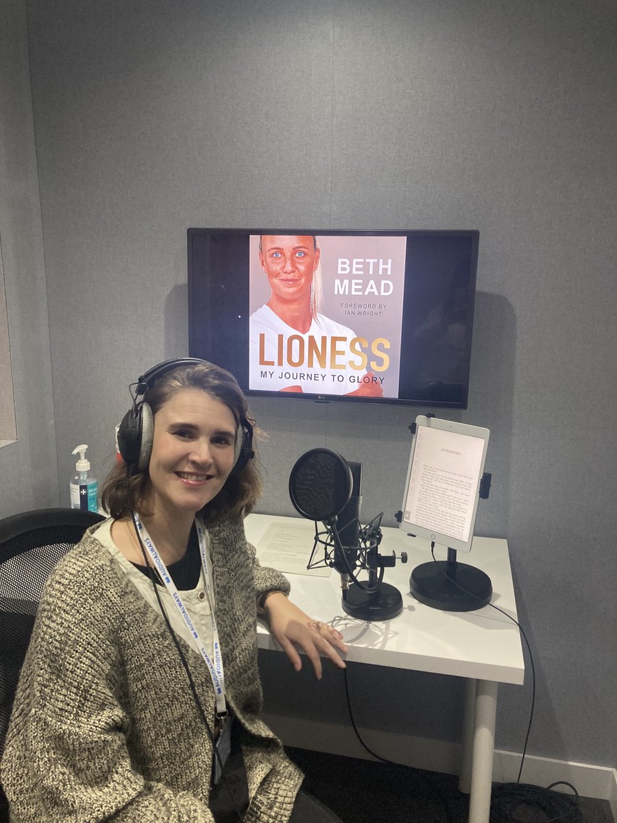 The wonderful EMILY SPOWAGE @emilyspowage has been in the @audioalways studio recording the audiobook of 'LIONESS:MY JOURNEY TO GLORY' by Beth Mead @bmeado9 Euro '22 Winner, England Women's Player of the Year, Player of the Tournament & Golden Boot winner for #Euro2022 @Lionesses