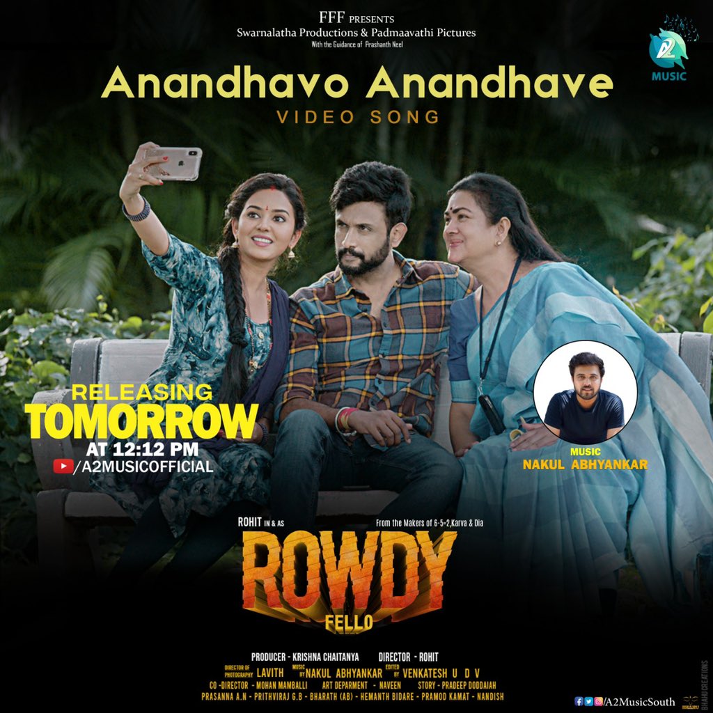Nakul Abhyankar (@nakulabhyankar) on Twitter photo My next composition called #anandhavoanandhave from the upcoming film #rowdyfello starring RJ Rohitt, Vidya Pradeep and Urvasi is releasing tomorrow at 12.12PM on A2 music YouTube channel! The song has been beautifully sung by <a href="/shreyaghoshal/">Shreya Ghoshal</a> and penned by <a href="/vasukivaibhav/">VasukiVaibhav</a> ! My next composition called #anandhavoanandhave from the upcoming film #rowdyfello starring RJ Rohitt, Vidya Pradeep and Urvasi is releasing tomorrow at 12.12PM on A2 music YouTube channel! The song has been beautifully sung by <a href="/shreyaghoshal/">Shreya Ghoshal</a> and penned by <a href="/vasukivaibhav/">VasukiVaibhav</a> !