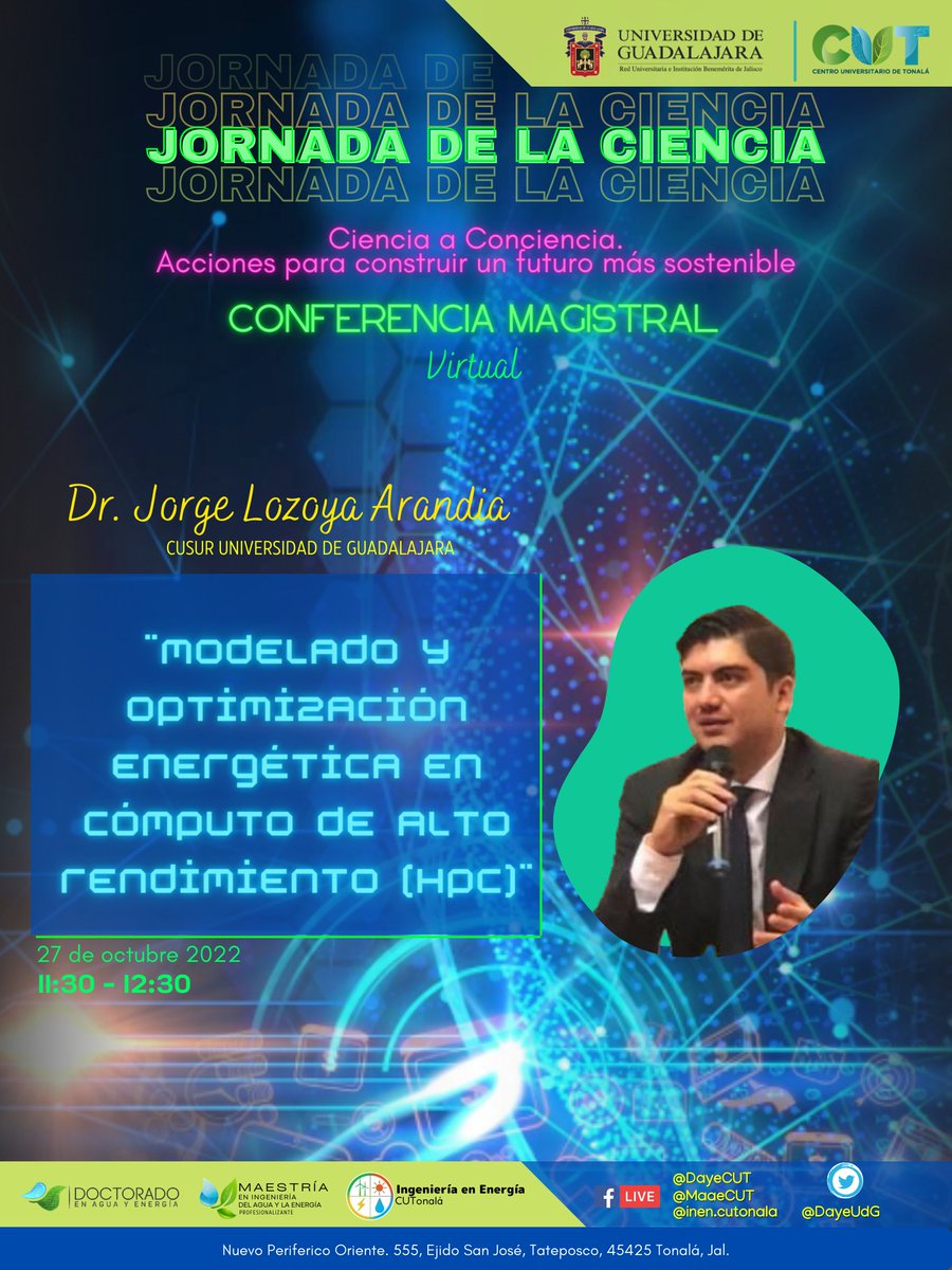DayeUdG's tweet photo. Dando continuidad a la #jornada de la #ciencia te invitamos a participar en la #Conferencia #magistral #virtual
Dictada por el Dr. Jorge Lozoya Arandia.
#cutonala #cusur #comunidadudg https://t.co/r0NywQFeFy