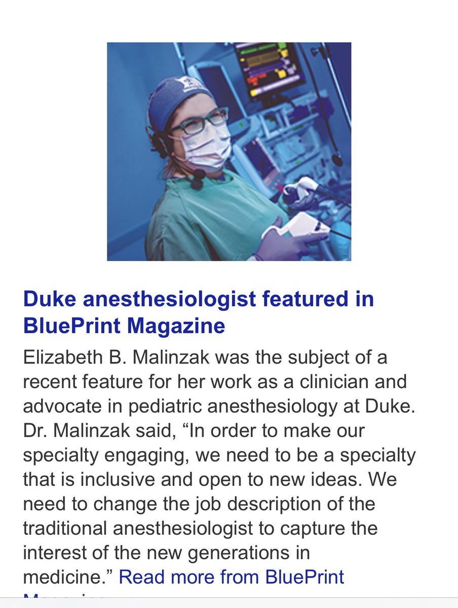 Congrats ⁦<a href="/ebmalinzakMD/">Elizabeth Malinzak, MD, FASA</a>⁩!