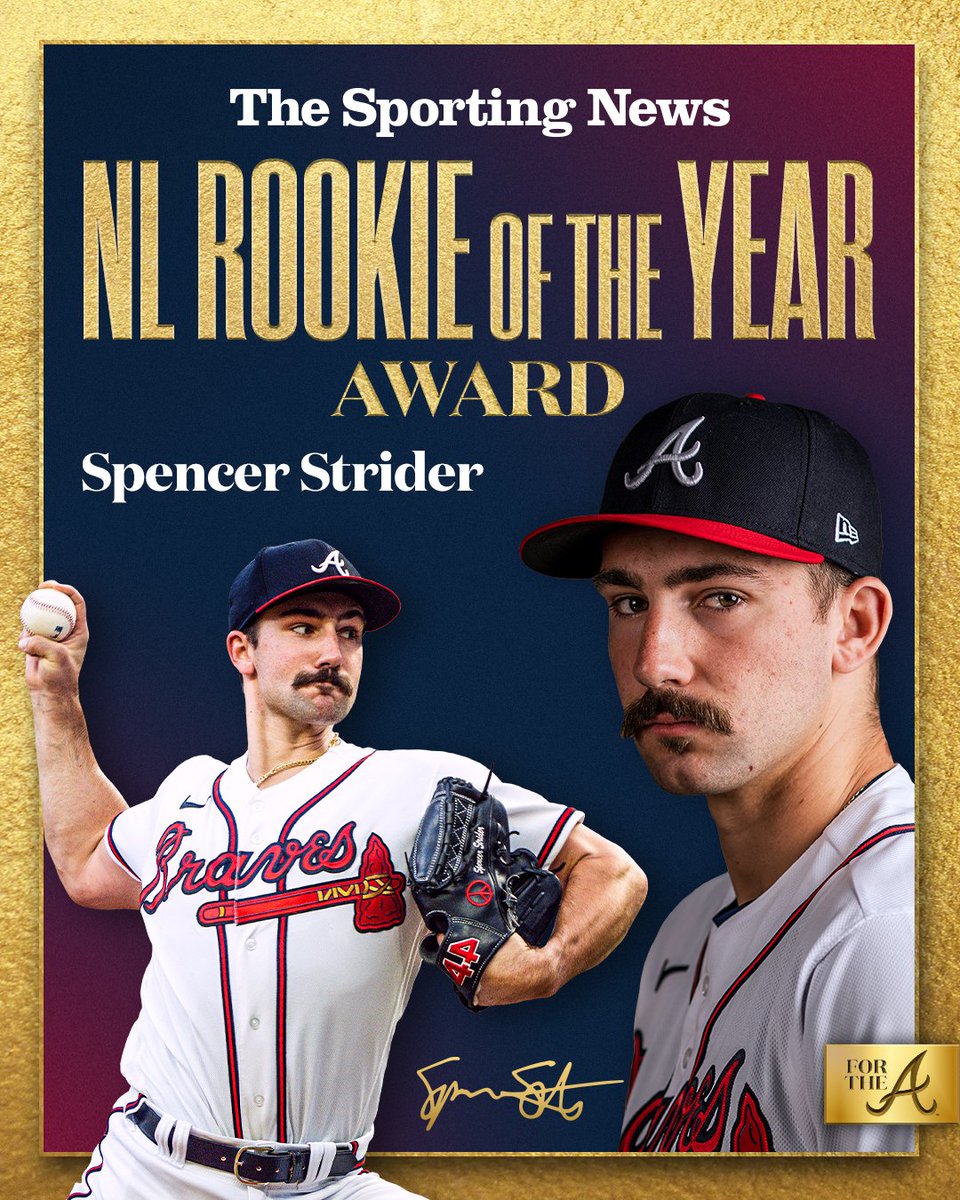 Congratulations to @SpencerSTRIDer on being named the @sportingnews NL Rookie of the Year!