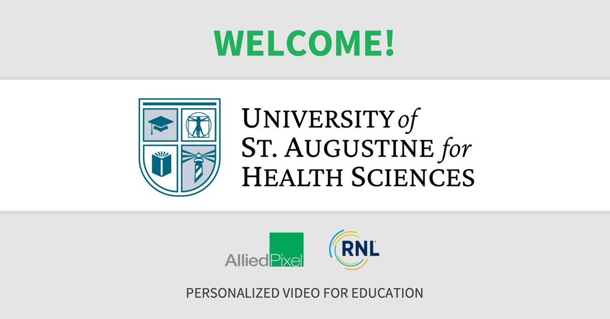 Welcome University of St. Augustine for Health Sciences! We are excited to work with you and our friends at RNL..  

To learn more about how Allied Pixel helps educational partners, visit alliedpixel.com/personalized-v….