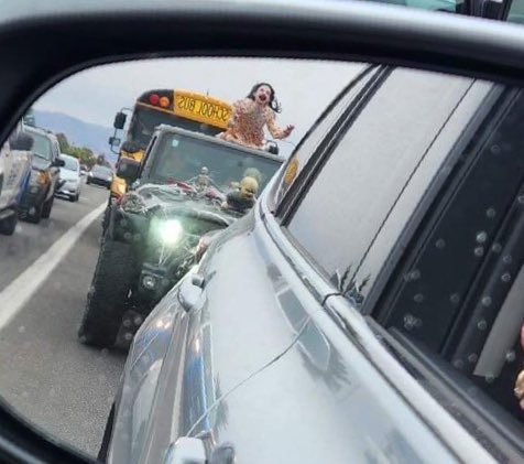 maggieKTVB7's tweet photo. CREEPY JEEPY: Julli Hopkins captured this creepy photo in her driverโs side mirror.
She was driving in Boise, and look what she spotted behind her! It's definitely spooky season.
You may want to zoom in. ๐ฑ (OR NOT!)
#7Boo https://t.co/C6C9JVw9CD