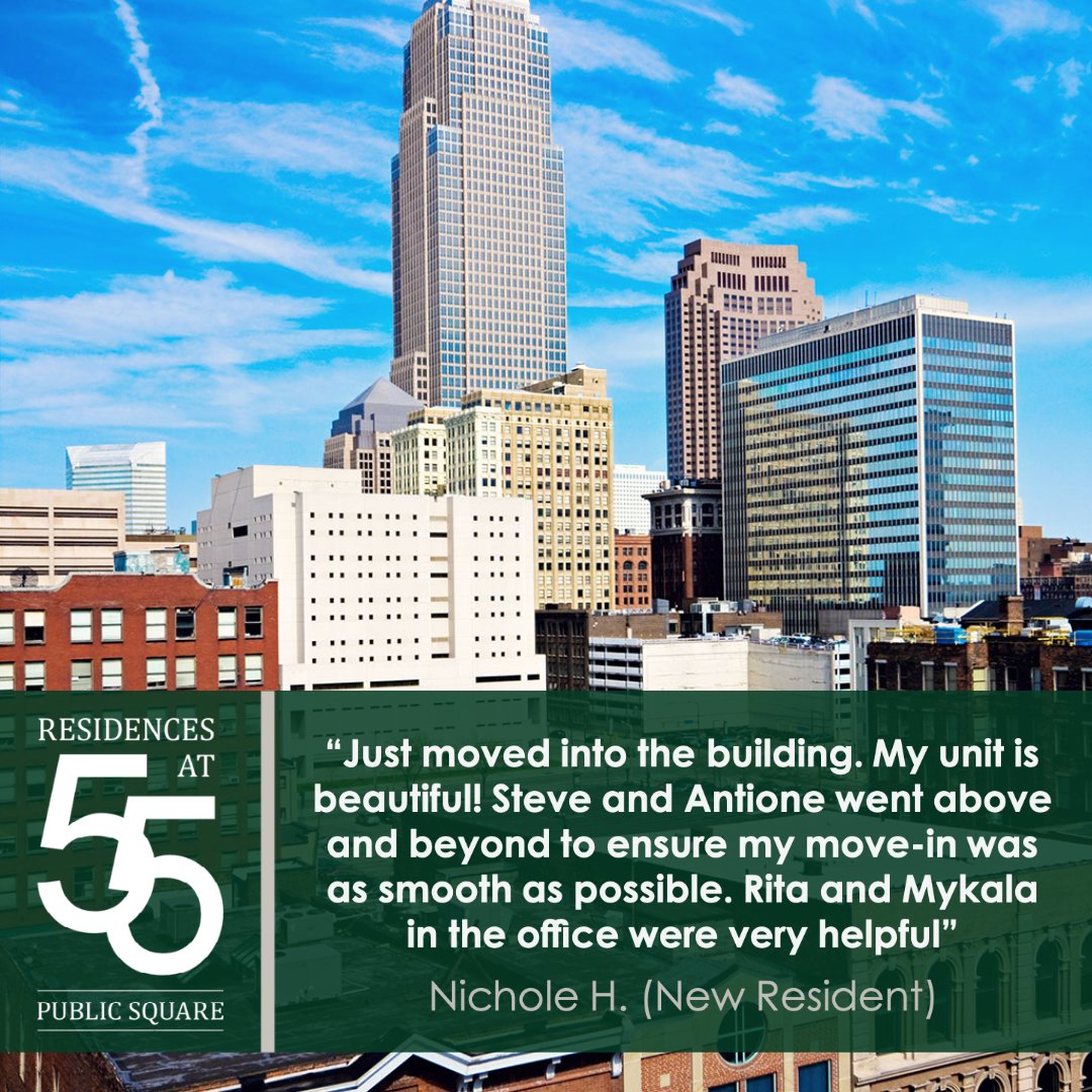 Residencesat55's tweet photo. The reviews are in! 

Check us out at https://t.co/mFBliqG8I4 

#Residencesat55 #DowntownCLE #DowntownLivingCLE https://t.co/pvHTVZmKRa