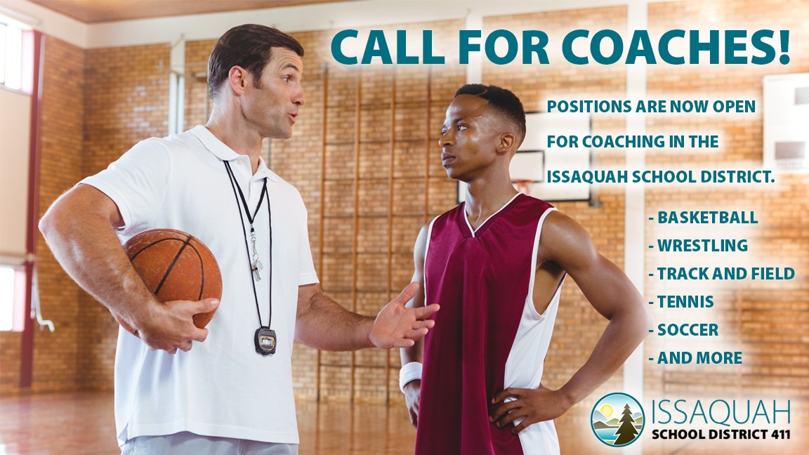 📢Call for middle &amp; high school coaches! Are you looking for a meaningful way to make a positive contribution to our Issaquah School District students and community? We’re hiring coaches for basketball, soccer, wrestling, gymnastics, &amp; more! Read more: issaquahjobs.hrmplus.net/JobOpenings.as…