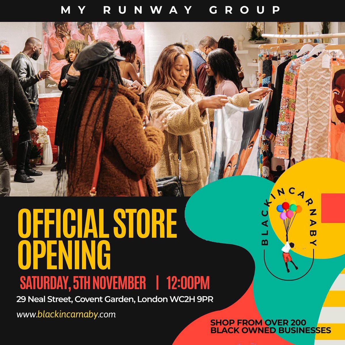 myrunwaygroup's tweet photo. 🚨The Black in Carnaby Store is BACKK!🚨
⁣
🏠 @ an all new location! 

The ultimate shopping experience that features over 200 black businesses in one store is now available in COVENT GARDEN! Europe’s Most Popular Shopping Location!

✊🏾2 Floors of the Finest Black Owned Brands https://t.co/GXbVfJzN8e