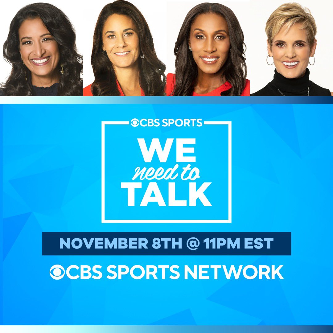 It’s never too early to mark your calendar for the next episode of WNTT🗓 Join @AKinkhabwala, @tracywolfson, @LisaLeslie and @DaraTorres at the We Need to Talk table on 11.8 at 11P ET on @CBSSportsNet📺 #sportsshow #womeninsports #newepisode