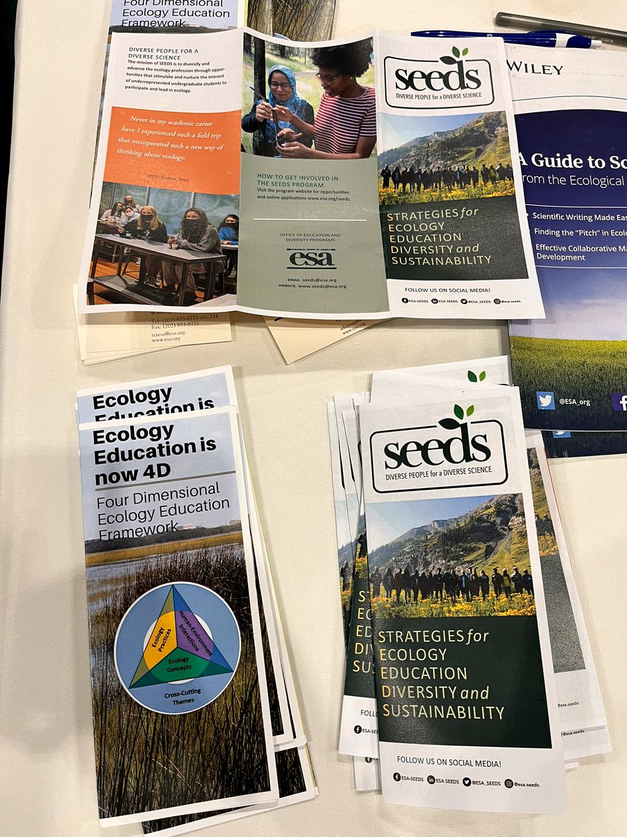 Interested in #ecology &amp; attending <a href="/sacnas/">SACNAS</a> #NDiSTEM2022 ?!! Stop by the <a href="/ESA_org/">Ecological Society</a> <a href="/ESA_SEEDS/">ESA-SEEDS</a> booth #1716!!! Learn about all of the opportunities for undergraduates, grads, postdocs &amp; professionals! Look for Sandra, Carmen, Adrienne and @CollingeS!!