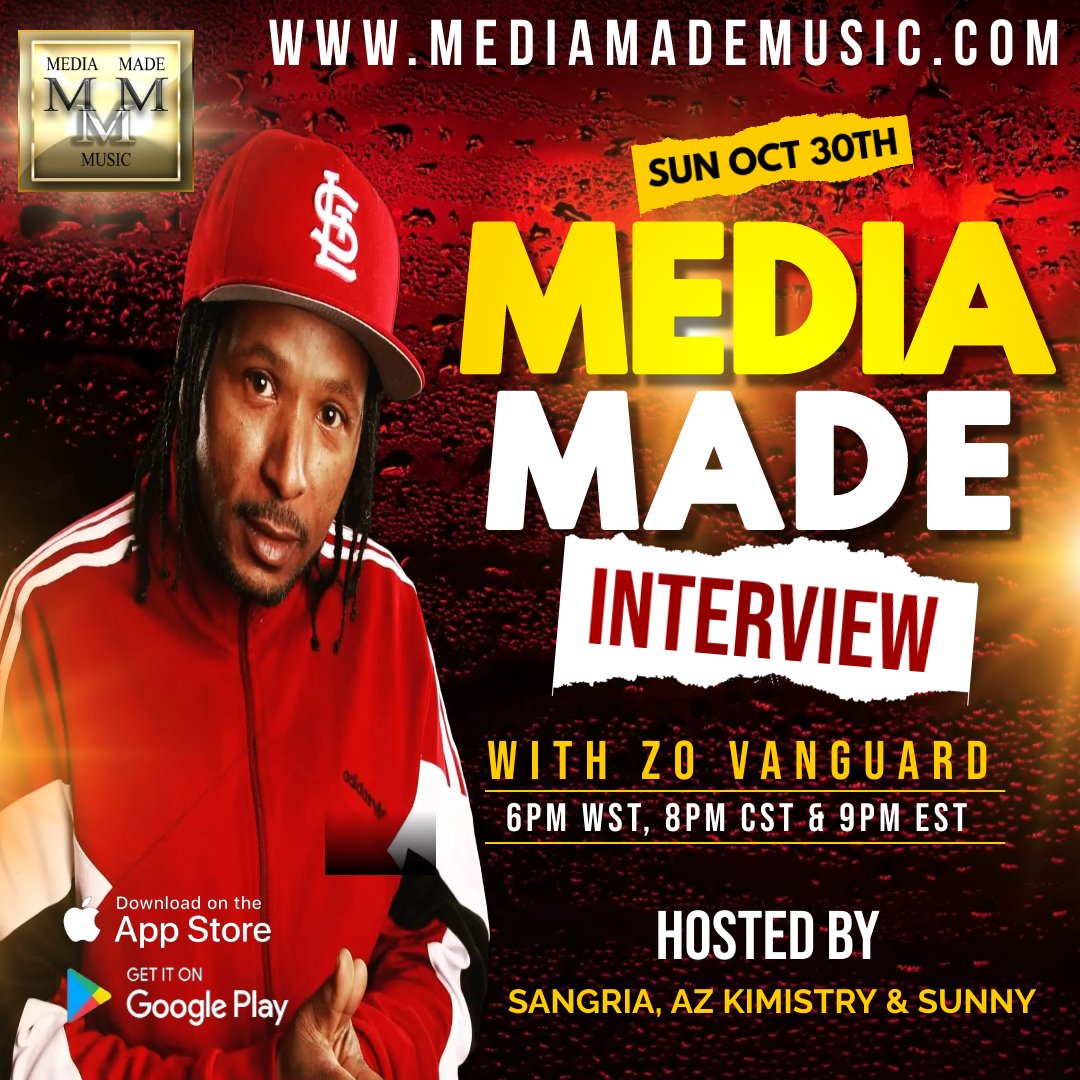 San_Lawrence's tweet photo. Check us out Sunday October 30TH with Underground Artist ZO VANGUARD 🔥🔥
6PM WST, 8PM CST & 9PM EST
Hosted By @San_Lawrence , AZ Kimistry, & @SmillsMedia
Download the Media Made app: Google Play & Apple music.
https://t.co/TAkhD8a9qH
#mediamademusic
#smillsmedia https://t.co/8g4qSFveNy