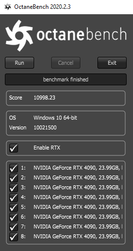 renderboxes's tweet photo. The Molecule Air XL will demolish whatever you throw at it. Speechless score... This is ONE workstation, not a farm. #8way4090 #themoleculeairxl #octanebench #octanerender @otoy https://t.co/KvxgoaD7km