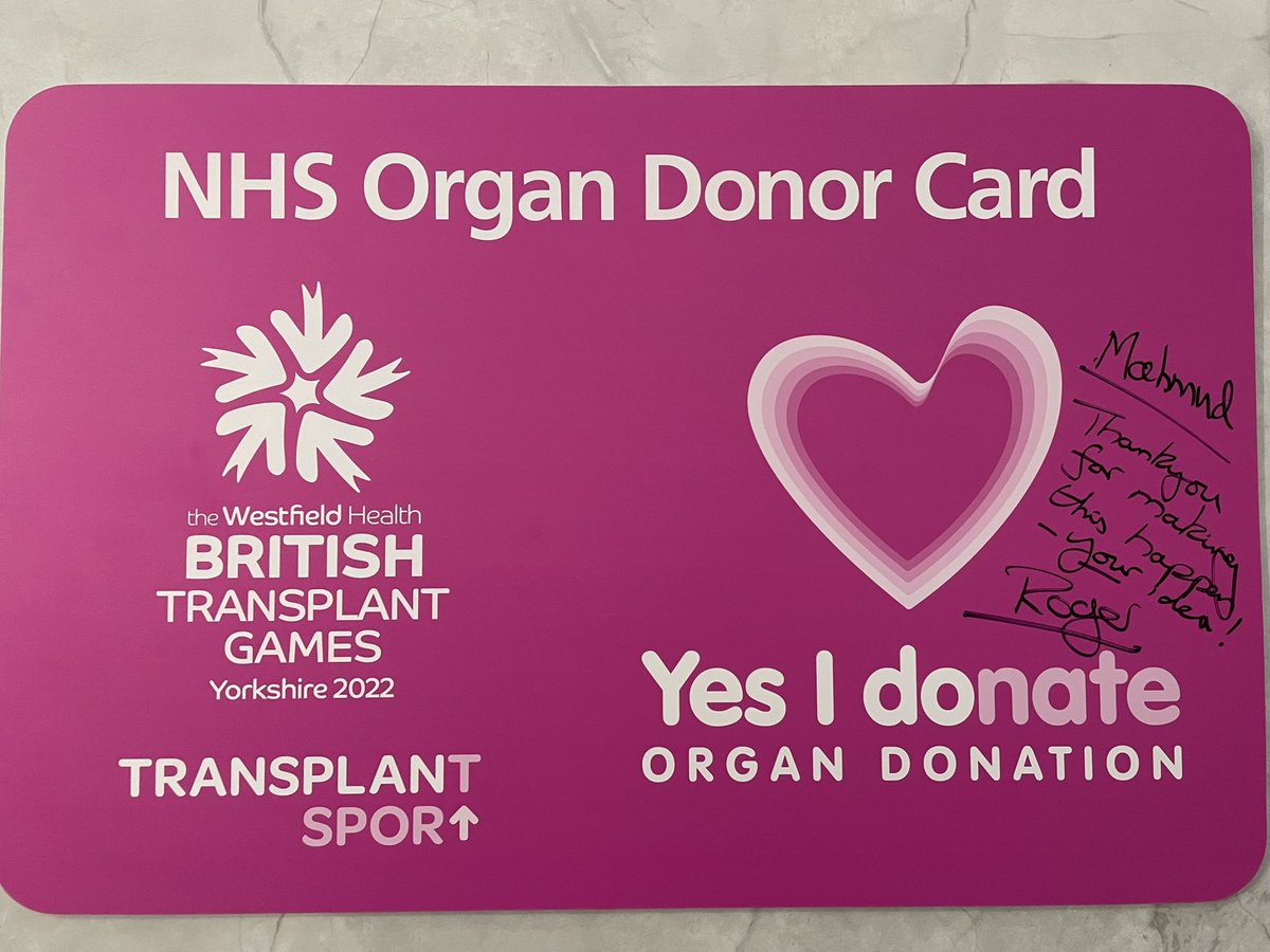 MahmudNawaz's tweet photo. Great celebration today of the #Leeds #BritishTransplantGames @WHBTG with so many friends

We shared the #Yorkshire @NHSOrganDonor card that is the #legacy of the Games - thanks Roger Burnley for chairing it &amp; asking me onto the Board &amp; for your gift of a giant one signed by you! https://t.co/RaEwPj1XNX