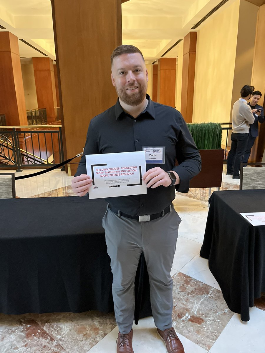 Zachary Evans (@evansza13) on Twitter photo Great experience presenting yesterday and earlier this morning at <a href="/SMA_National/">Sport Marketing Association</a> conference. Thanks to @TerryEddy <a href="/DrSGee/">Sarah Gee, PhD</a> <a href="/patti_millar/">Patti Millar</a> and <a href="/pjosephmiller/">Joe Miller</a> for their feedback, guidance, and support on these projects! Great experience presenting yesterday and earlier this morning at <a href="/SMA_National/">Sport Marketing Association</a> conference. Thanks to @TerryEddy <a href="/DrSGee/">Sarah Gee, PhD</a> <a href="/patti_millar/">Patti Millar</a> and <a href="/pjosephmiller/">Joe Miller</a> for their feedback, guidance, and support on these projects!