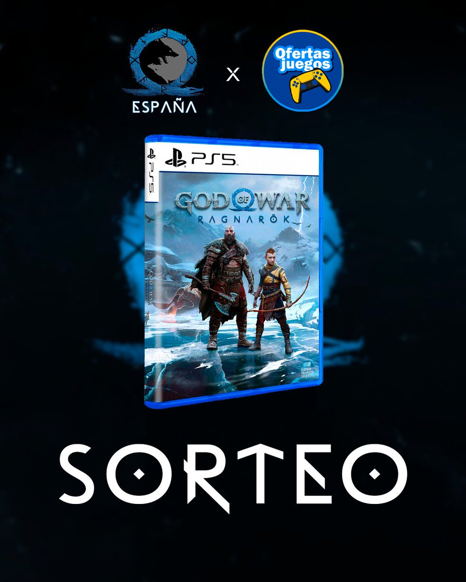 SORTEO de #GodofWarRagnarok  para #PS4 o #PS5, digital o físico, a elegir.

✅Para participar:
🔹RT
🔹Seguidme👉 <a href="/GodofWar_ES/">God of War España Ω</a> 
🔹Seguid el canal de Telegram OfertasJuegos PlayStation👉t.me/OfertasJuegosP…
🔹Mencionad a un amigo/a.

Bases del sorteo (tweet adjunto)