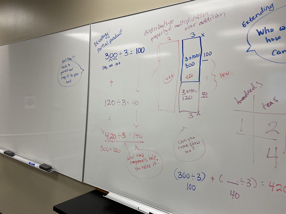 Candiece01's tweet photo. You can break division up into smaller chunks using multiplication facts to make it easier to work with, rather than struggling with long division. @YehCathery https://t.co/AxWQZvXj8m