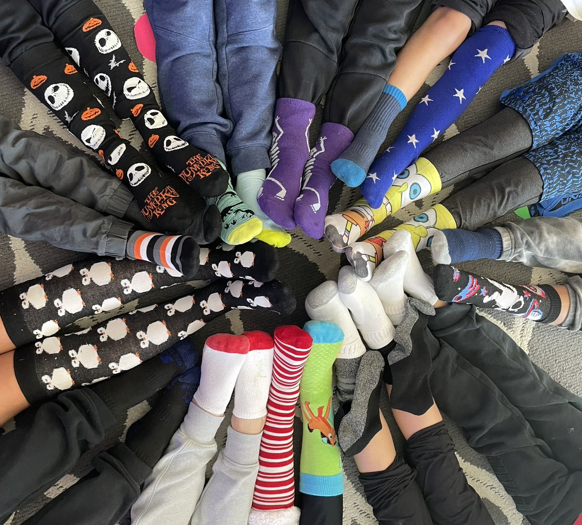 MrsStrain2's tweet photo. Celebrating #Socktober with Crazy Sock Day! @SLCSpearson https://t.co/vCtKpxkHnT