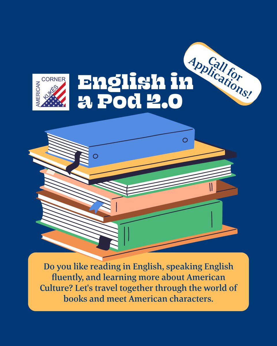 ACKukes's tweet photo. Do you enjoy reading in English, speaking English fluently, and  learning more about American Culture?  If the answer is YES, don't waste any time and enroll in the "English in a Pod 2.0" program at @ACKukes Complete the form at  https://t.co/lOtcGfO1lv  @USEmbassyTirana https://t.co/qXvnhV7qp8