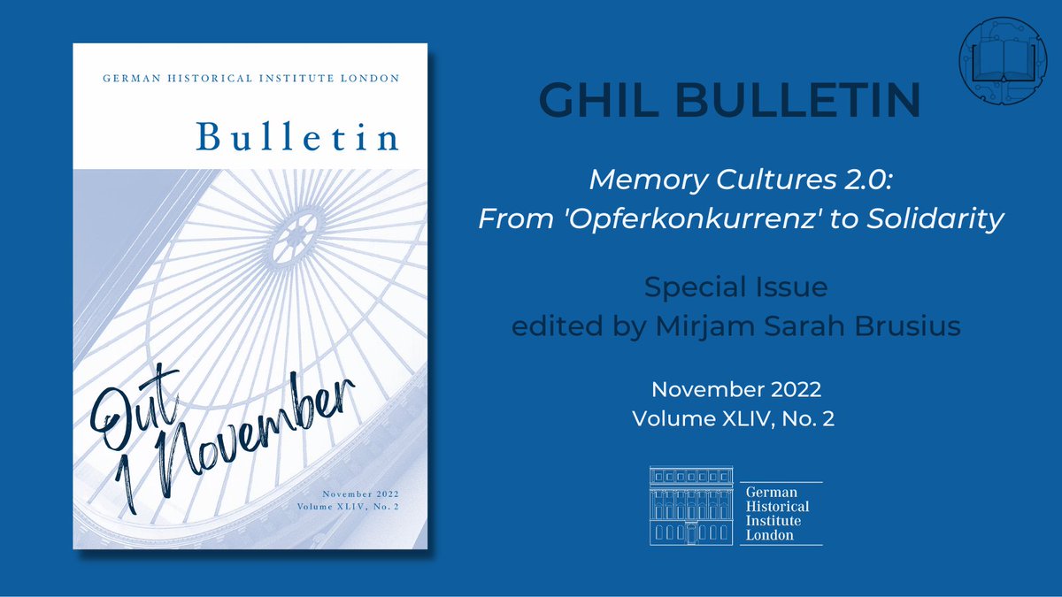 ghilondon's tweet photo. Looking forward to the Nov 1 publication of @ghilondon Bulletin Special Issue "Memory Cultures 2.0. From 'Opferkonkurrenz' to Solidarity", ed. by @MidEastInEurope. With @BaManuba @seb_boo, H Tzuberi, P Piberger, S Doughan, M Rothberg, J Elsner. #CatechismDebate #HistorikerStreit https://t.co/iLAiqeQVVq